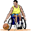 Basketball player in wheel chair